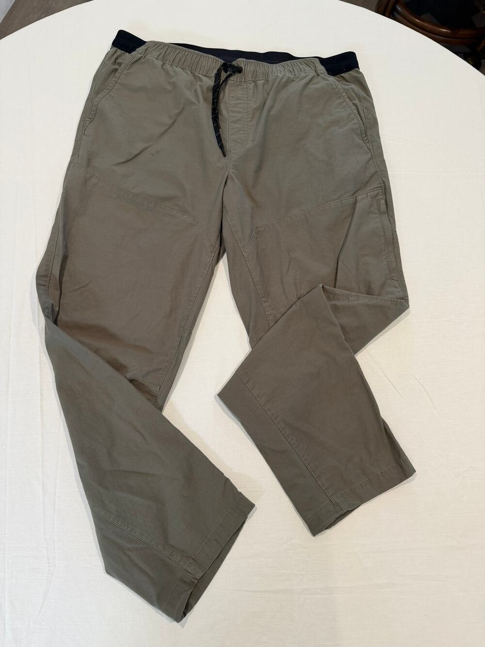Eddie Bauer Mens XL Guide Pro Trail Pants Olive Stretch Drawstring Hiking 29